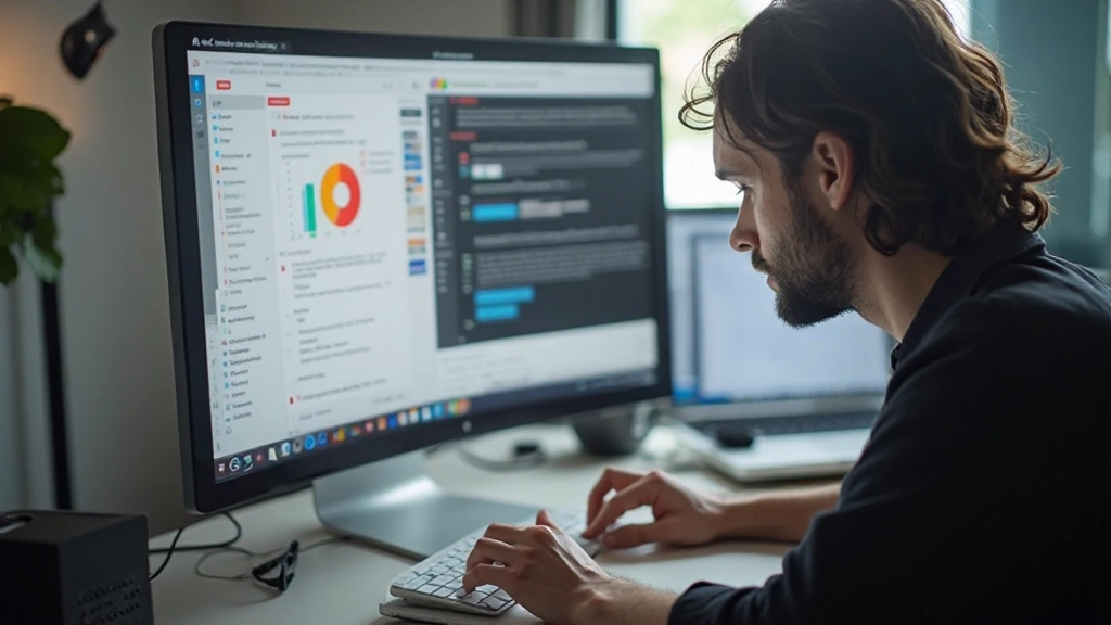 Designer criando mockups de interface digital em software profissional, wireframes visíveis na tela, processo de prototipagem UI, sem texto legível